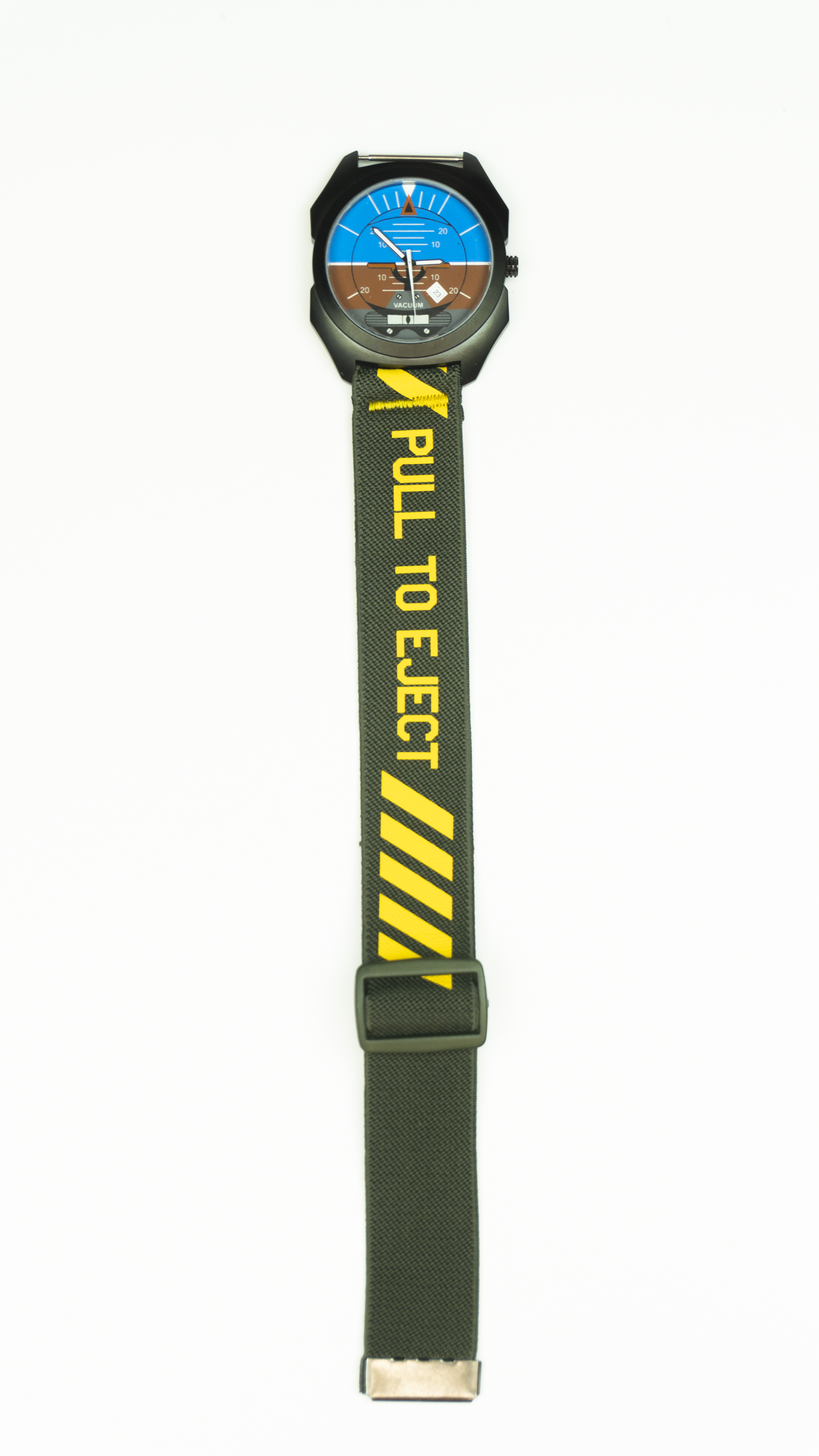 Pull To Eject - Olive Drab/Yellow Elastic Watch Band