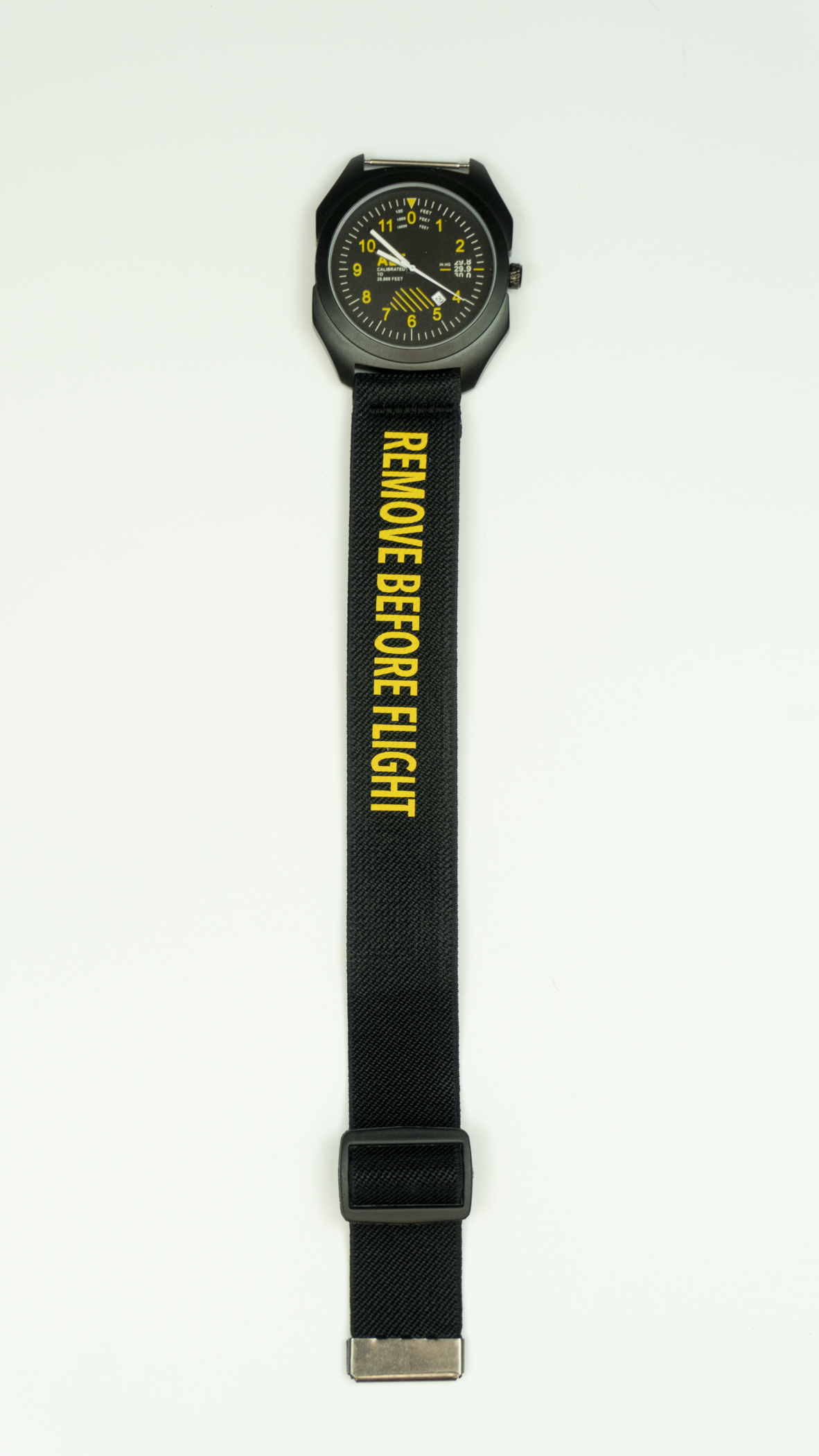 Remove Before Flight - Black/Yellow Elastic Watch Band