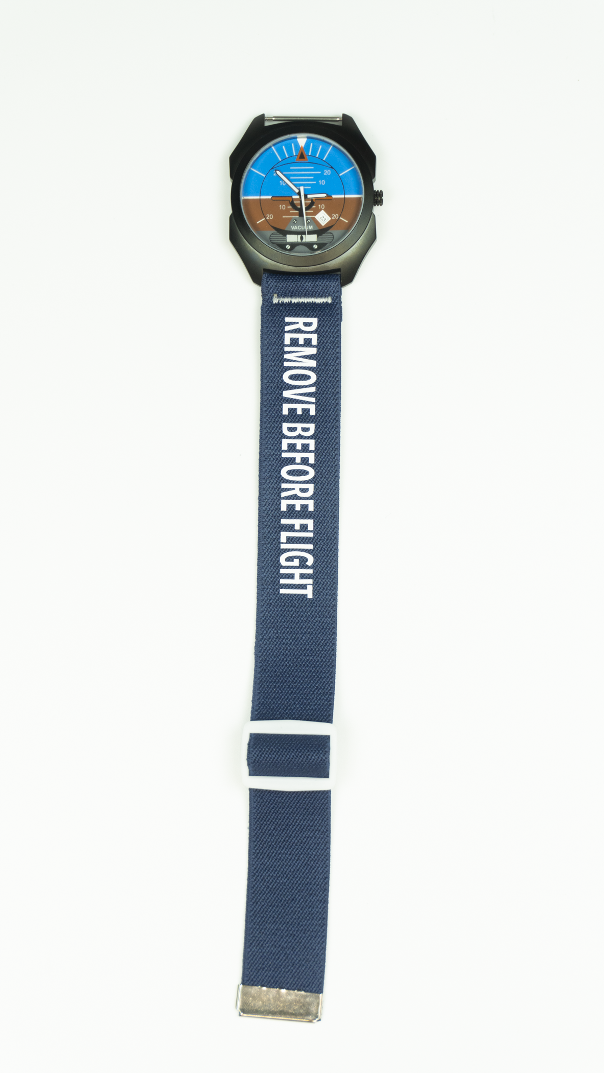 Remove Before Flight - Navy/White Elastic Watch Band