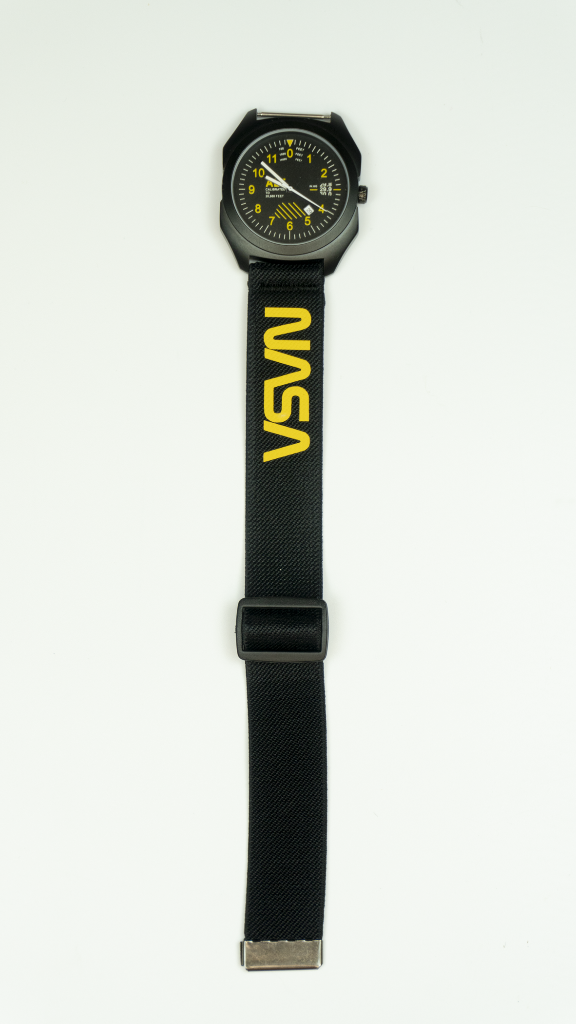 NASA 'Worm' - Black/Yellow Elastic Watch Band