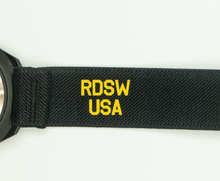 Load image into Gallery viewer, NASA &#39;Worm&#39; - Black/Yellow Elastic Watch Band

