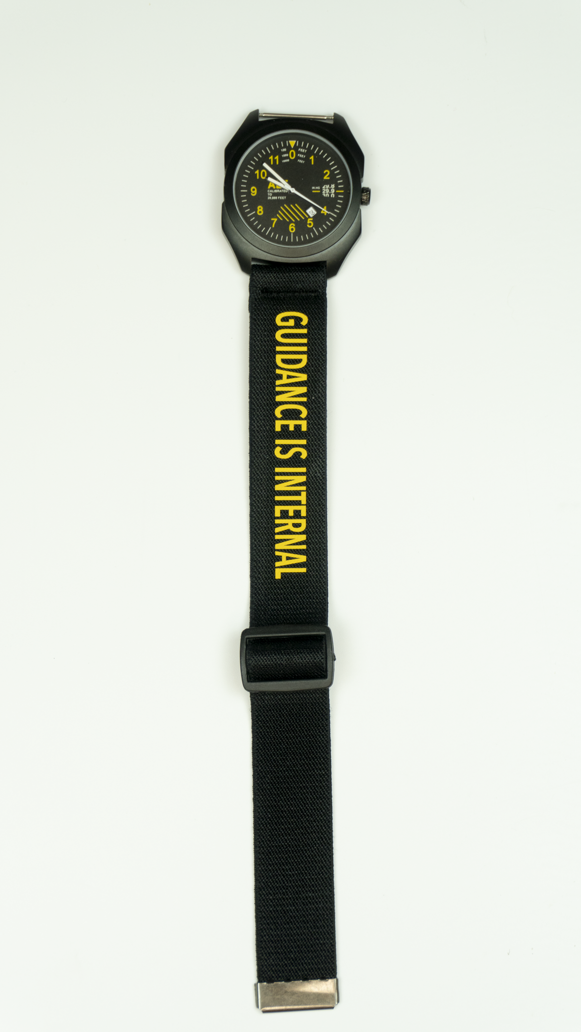 Guidance Is Internal - Black/Yellow Elastic Watch Band