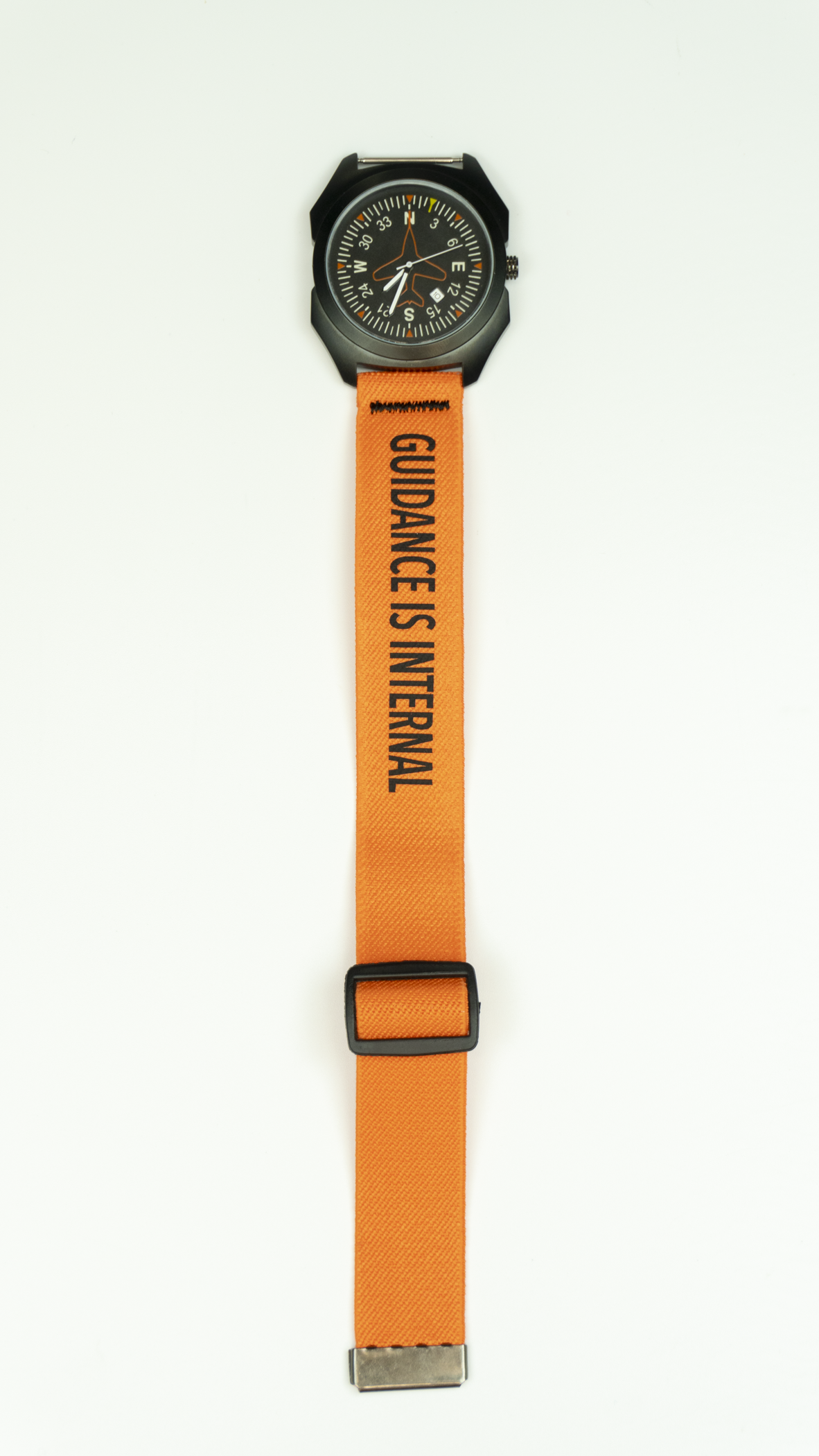 Guidance Is Internal - Orange/Black Elastic Watch Band