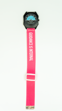 Load image into Gallery viewer, Guidance Is Internal - Pink/White Elastic Watch Band
