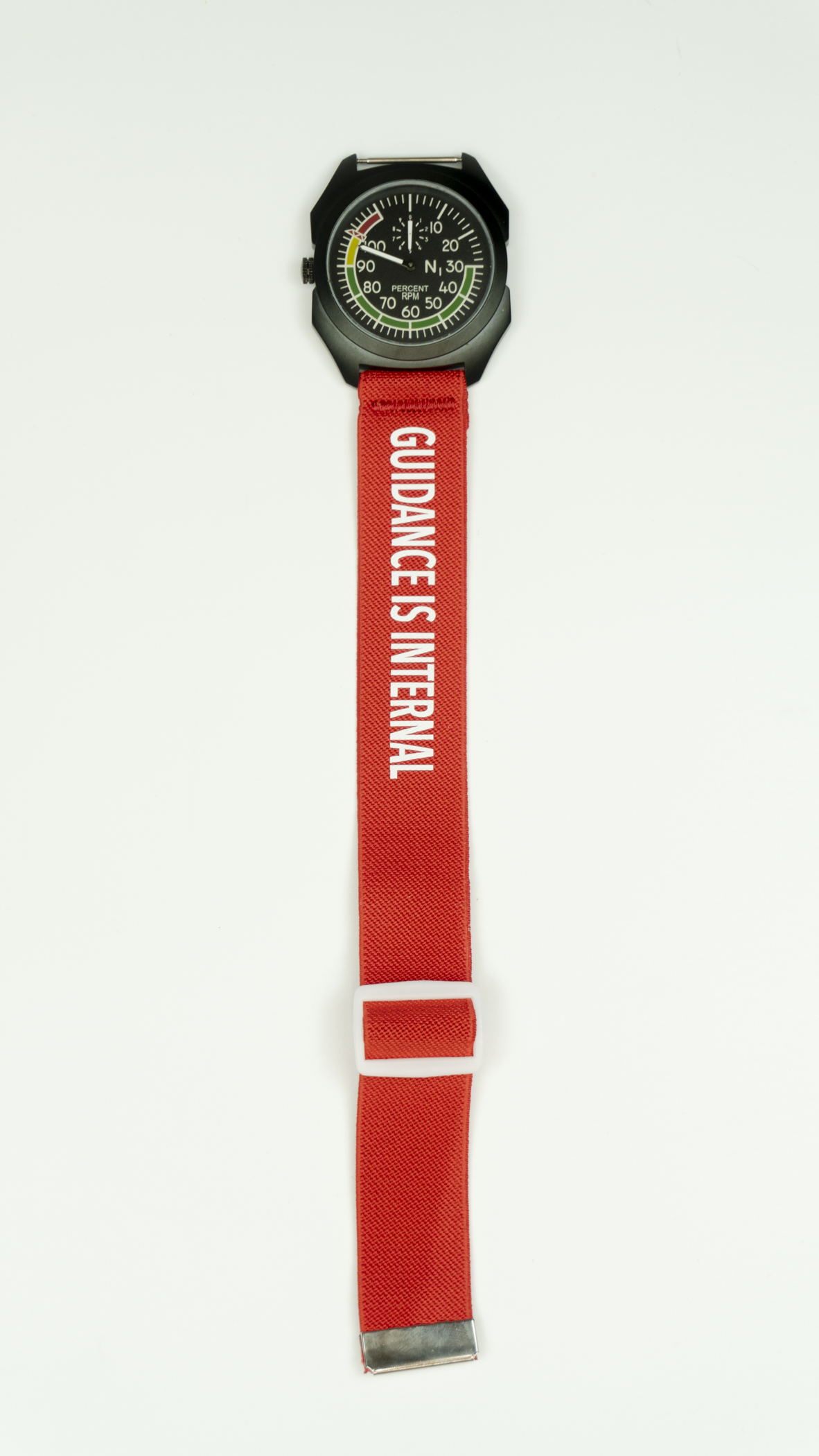 Guidance Is Internal - Red/White Elastic Watch Band