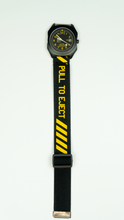 Load image into Gallery viewer, Pull To Eject - Black/Yellow Elastic Watch Band
