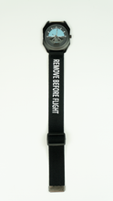 Load image into Gallery viewer, Remove Before Flight - Black/White Elastic Watch Band
