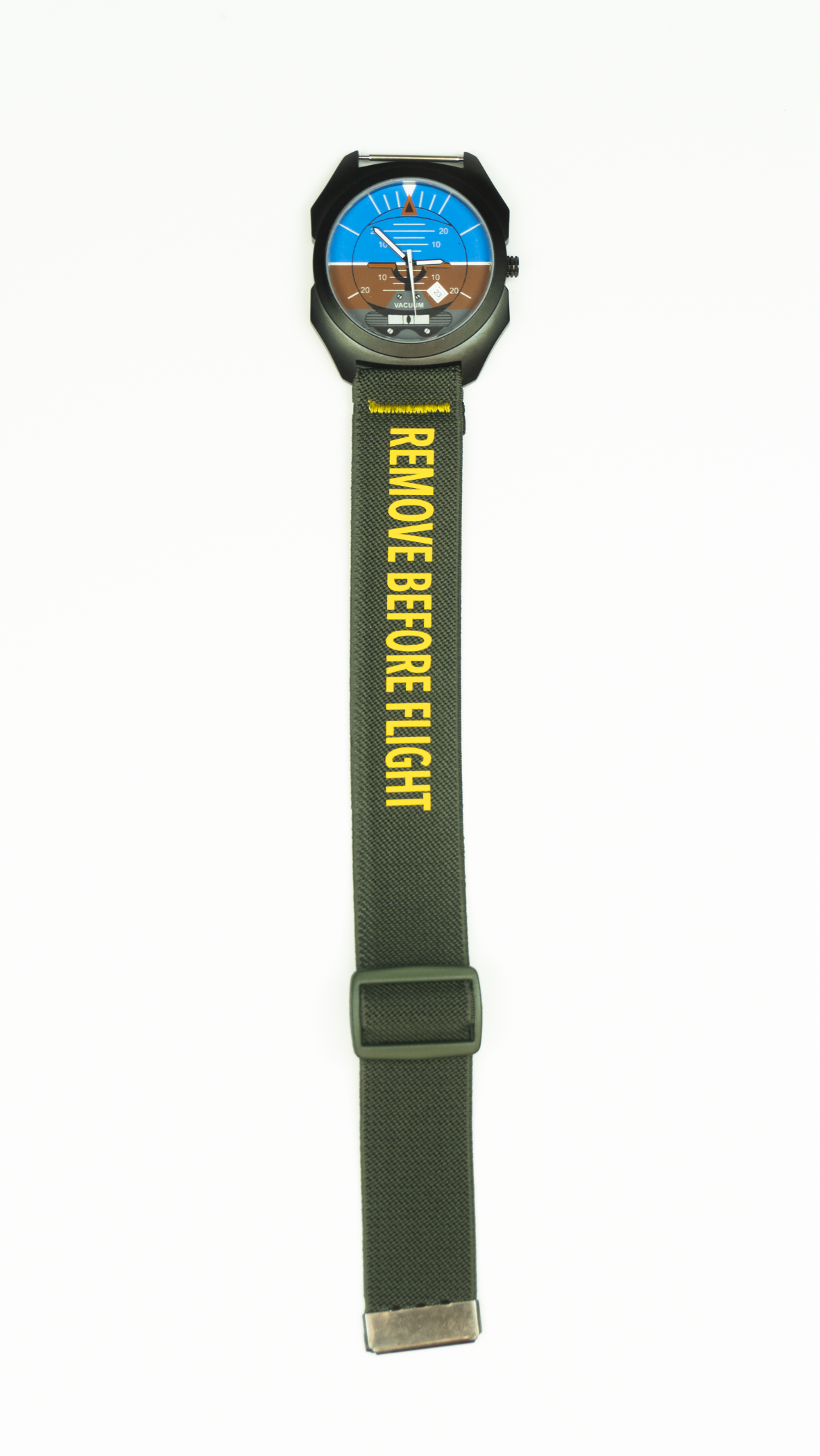 Remove Before Flight - Olive Drab/Yellow Elastic Watch Band