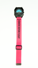 Load image into Gallery viewer, Remove Before Flight - Pink/Black Elastic Watch Band
