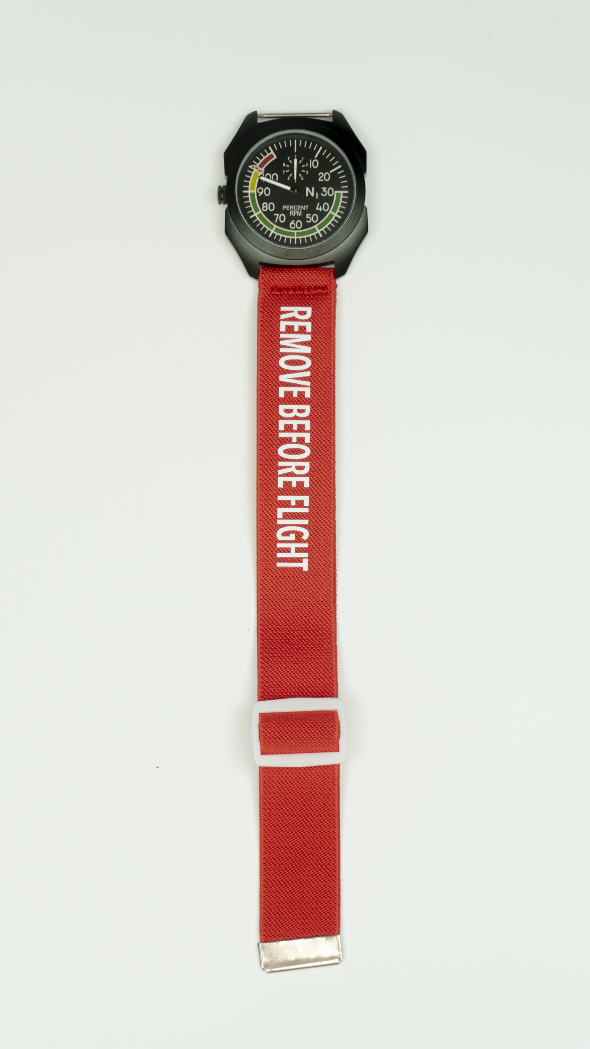 Remove Before Flight - Red/White Elastic Watch Band